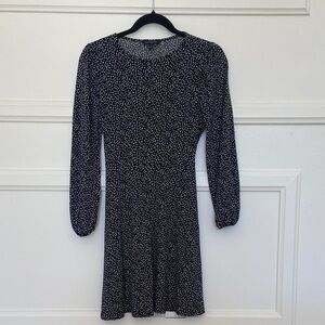 Banana Republic Black and White Long Sleeve Dress